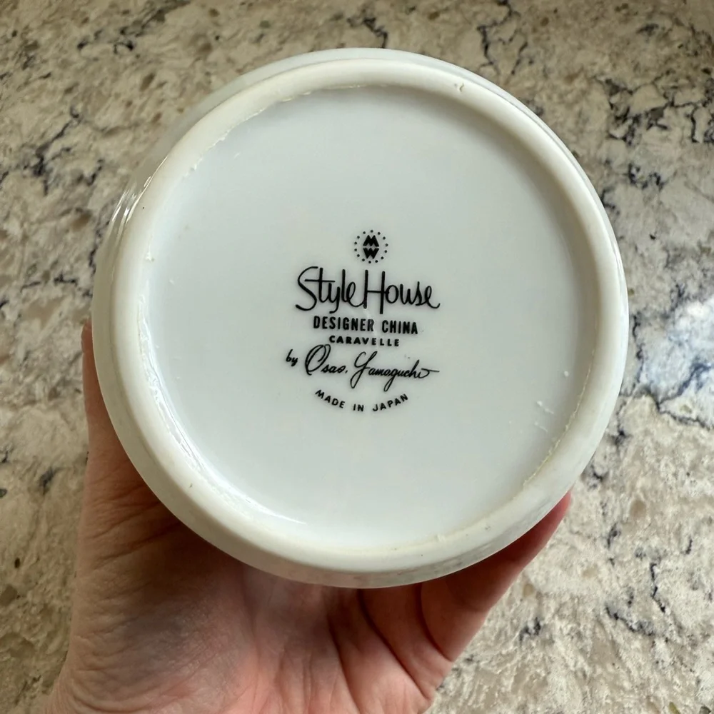 Vintage MCM Sugar Bowl * Style House Caravelle * Fleur de Lis * Yamaguchi Japan